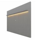Painel Para Tv 75" Com Led Ripado Nobre 230Cm Cinza Gelius