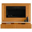 Painel Para Tv 75 Pol Com Bancada Suspensa Ripada Led Allen M07 Cinamomo Off White - Lyam Decor