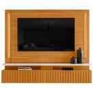 Painel Para TV 75 Pol Com Bancada Suspensa Ripada LED Allen M07 Cinamomo Off White - Lyam Decor
