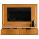 Painel Para TV 75 Pol Com Bancada Suspensa Ripada LED Allen M07 Cinamomo Off White - Lyam Decor
