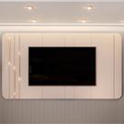 Painel Para TV 75 Pol Com LED Orgânico Dion D05 Off White - Lyam Decor