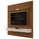 Painel para TV 75 Pol Ripado com Bancada Suspensa 275x240cm Pratisk D04 Freijó/Off White - Mpozenato Painel para TV 75 Pol Ripado com Bancada Suspensa 275x240cm Pratisk D04 Freijó/Off White - Mpozenato
