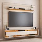 Painel para Tv 85 Polegadas com Led 220x217cm Madison Bege/Carvalho Painel para Tv 85 Polegadas com Led 220x217cm Madison Bege/Carvalho