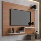 Painel para TV até 42 Polegadas 110cmx90cm Prateleira Denver Marrom Freijó/Off White
