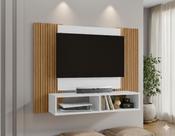 Painel para TV até 42 Polegadas 120cmx90cm 2 Nichos Navi Branco/Ripado Painel para TV até 42 Polegadas 120cmx90cm 2 Nichos Navi Branco/Ripado