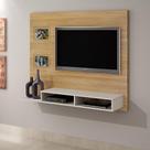 Painel para TV até 46 Polegadas MDF 145cmx120cm 2 Prateleiras Hades Marrom Cinamomo/Off White Painel para TV até 46 Polegadas MDF 145cmx120cm 2 Prateleiras Hades Marrom Cinamomo/Off White