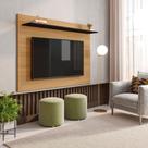 Painel para TV até 50 Polegadas 130cmx91cm 1 Prateleira Columbia Espresso Móveis Marrom Preto/Amadeirado