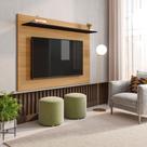 Painel para TV até 50 Polegadas 130cmx91cm 1 Prateleira Columbia Espresso Móveis Marrom Preto/Amadeirado