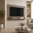 Painel para TV até 50 Polegadas 135cmx90cm Safira Cinza Pérola Painel para TV até 50 Polegadas 135cmx90cm Safira Cinza Pérola