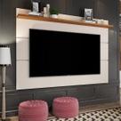 Painel para TV até 50 Polegadas MDF 136cmx132cm 1 Prateleira Vivare New Bege Off White/Freijó