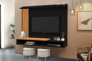 Painel Para TV até 52 Polegadas Intense Ripado com Prateleira Preto/Freijó - Móvebrinque