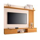 Painel para TV até 55" com 2 Portas 1 Prateleira com Detalhe Ripado na Lateral Lets