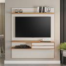 Painel para TV Até 55 Polegadas 1 Porta Eagle Off White/Freijó - Pnr Móveis
