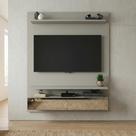 Painel para TV até 55 Polegadas 135cmx165cm 2 Gavetas Espelhadas Bp1060E Yescasa