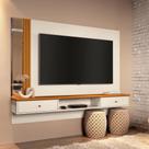 Painel Para TV Até 55 Polegadas Com Espelho Arezzo Off White Cedro - edn Móveis