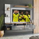Painel Para Tv Até 55 Polegadas Com Espelho Cinza Perolizado / Tauari - Lukaliam Móveis Painel Para Tv Até 55 Polegadas Com Espelho Cinza Perolizado / Tauari - Lukaliam Móveis