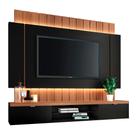 Painel para TV até 55 Polegadas com Led Rubi Preto/Nature - Montanaris Decor