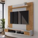 Painel para TV Até 55 Polegadas Ipanema 1 Prateleira Cinamomo/Off White - Móveis Bechara