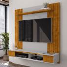 Painel para TV Até 55 Polegadas Sacha 1 Prateleira Naturalle/Off White - Pnr Móveis