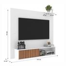 Painel Para Tv Até 55 Polegadas Tucson Com Porta de Correr Ripado Branco J Carvalho