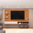 Painel para TV até 60 Polegadas 1 Porta DJ Móveis Friz Freijó Off White Painel para TV até 60 Polegadas 1 Porta DJ Móveis Friz Freijó Off White