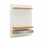 Painel para TV Até 60 Polegadas 2 Gavetas com Led Basic Off White/Freijó - Dalla Costa