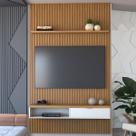 Painel para TV Até 60 Polegadas Apolo Ripado 1 Porta 140 Cm Nature/Off White - Panorama Móveis Painel para TV Até 60 Polegadas Apolo Ripado 1 Porta 140 Cm Nature/Off White - Panorama Móveis