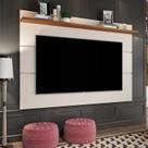 Painel para TV até 60 Polegadas MDF 160cmx132cm 1 Prateleira Vivare New Bege Off White/Freijó