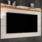 Painel para TV até 60 Polegadas MDF 160cmx132cm 1 Prateleira Vivare New Branco Off White/Nature
