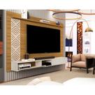 Painel para TV até 60 Polegadas MDF 170cmx123cm 1 Prateleira 1 Nicho 1 Porta Roma
