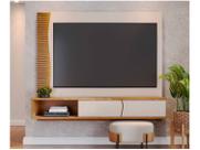 Painel para TV Até 65 Polegadas Egeu 2 Portas Ripado com Led Off White Matte/Freijó - Colibri
