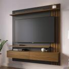 Painel para TV Até 65 Polegadas Juriti 2 Portas 2 Prateleiras Noce Milano/Preto Fosco - Colibri