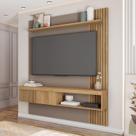 Painel para TV até 65 Polegadas Ripado 183x150cm Moon Marrom Buriti/Fendi Painel para TV até 65 Polegadas Ripado 183x150cm Moon Marrom Buriti/Fendi