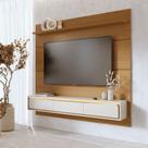 Painel para TV Até 65 Polegadas Tahiti 3 Portas com Led Freijó/Off White Matte - Colibri