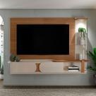 Painel para TV Até 65 Polegadas Urban 2 Portas com Led Cinamomo/Off White - Pnr Móveis
