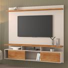 Painel para TV Até 70 Polegadas Adrian 2 Portas 1 Prateleira Off White/Mel - Viero Móveis