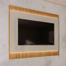 Painel para TV Até 70 Polegadas Cisne 1.8 Ripado com Led Tauari/Off White - Pnr Móveis