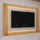 Painel para TV Até 70 Polegadas Cisne 2.2 Ripado com Led Tauari/Off White - Pnr Móveis