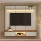 Painel para TV Até 70 Polegadas Ferrara 2 Portas Canela/Off White - Linea Brasil
