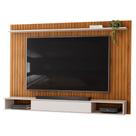 Painel Para TV Até 70 Polegadas Frisado Com Nichos River Madeirado/Off White