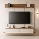 Painel para Tv até 70 Polegadas Home Suspenso Concept Off-white 1.8 Off-white/amadeirado Painel para Tv até 70 Polegadas Home Suspenso Concept Off-white 1.8 Off-white/amadeirado