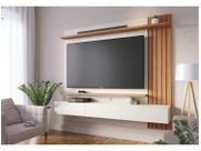 Painel para TV Até 70 Polegadas Juriti 3 Portas 2 Prateleiras Off White Matte/Freijó - Colibri