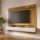 Painel para TV Até 70 Polegadas Juriti 3 Portas Ripado Naturale/Off White Matte - Colibri Painel para TV Até 70 Polegadas Juriti 3 Portas Ripado Naturale/Off White Matte - Colibri