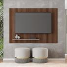 Painel para TV até 70 Polegadas MDF 180cmx120cm Frisos Decorativos Valença Marrom Havana/Fendi