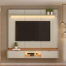 Painel para TV até 70 Polegadas MDF 180cmx166,3cm Home Ferrara de Linea Brasil