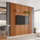 Painel para TV até 75 Polegadas 100% MDF 234cmx250cm Prateleira Apolo Marrom Naturalle Painel para TV até 75 Polegadas 100% MDF 234cmx250cm Prateleira Apolo Marrom Naturalle
