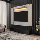 Painel para TV até 75 Polegadas com LED 180cmx136cm Led e Prateleira Maresias