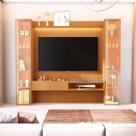 Painel para TV até 75 Polegadas com LED com Vidro Reflecta 100% MDF 259cmx219cm Cristaleiras Portas Vitoria Regia Yescasa