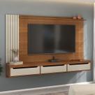 Painel para TV Até 75 Polegadas Luxo 3 Gavetas Cinamomo/Off White - Pnr Móveis