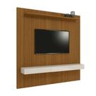 Painel Para Tv Até 75 Polegadas Ripado Impressão 3D Egeo Com Nicho 2,25m Cedro Off White EDN
